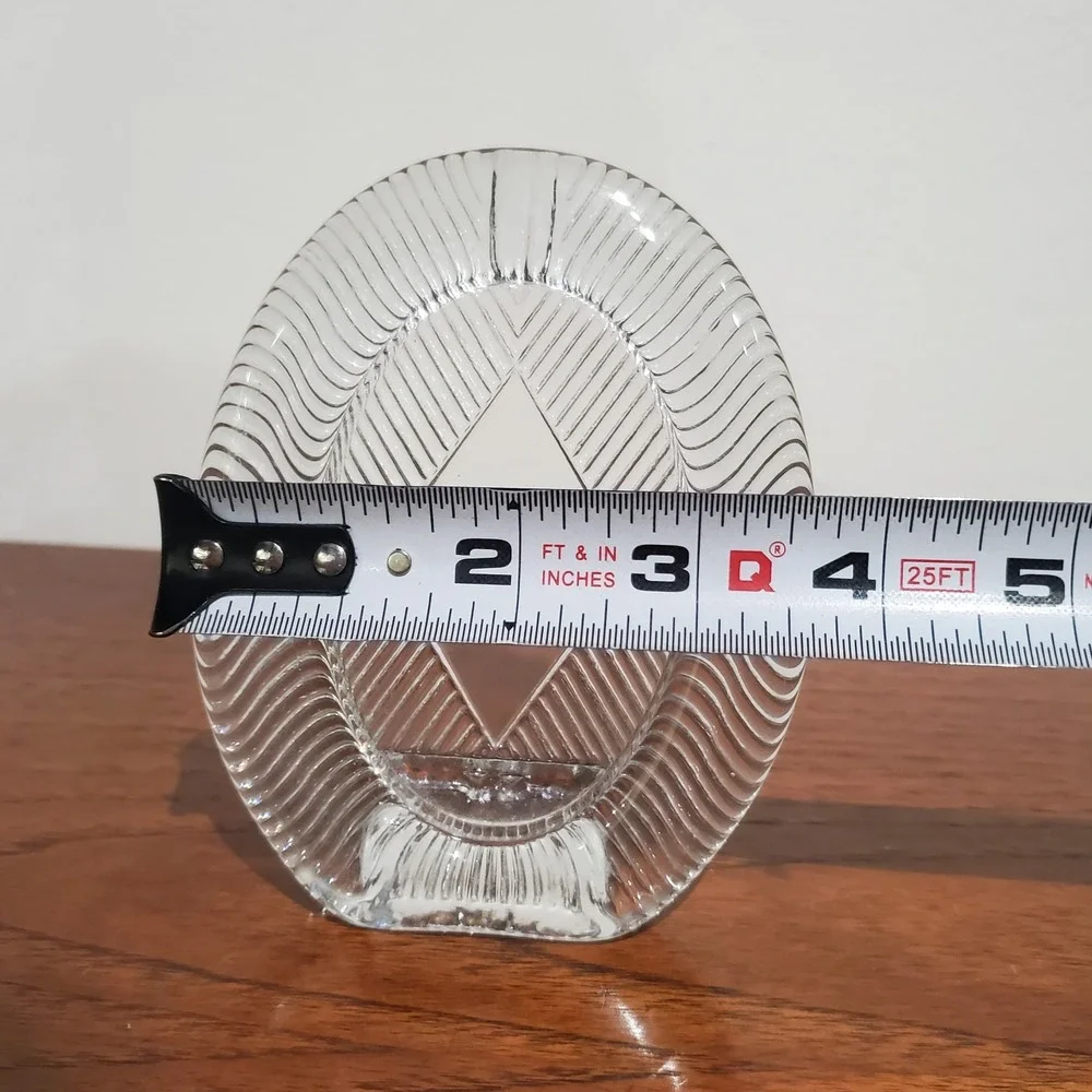 Vintage‎ clear crystal oval frame, small, 4.5